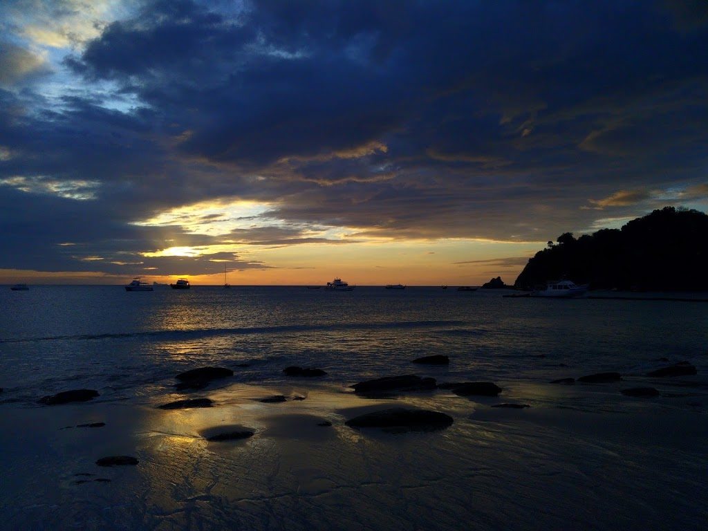 Dramatic sky after a heavy shower at Kantiang Bay. Koh Lanta sunset.