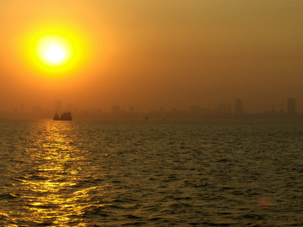 Mumbai skyline during sunset