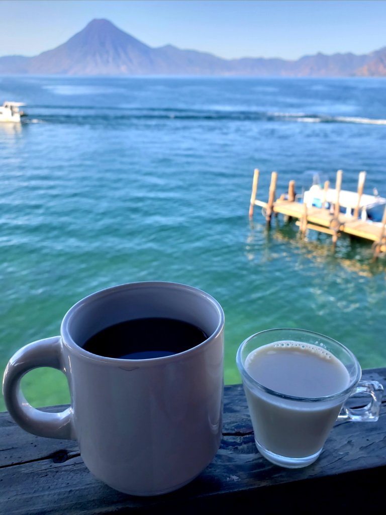 Breakfast by the lake and with such vistas...