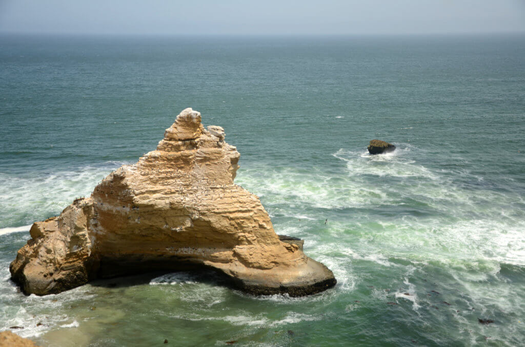 Rock formations in the ocean. Paracas National Reserve, one of the 4 Peru highlights south of Lima. Others are Ballestas, Huacachina, Nazca