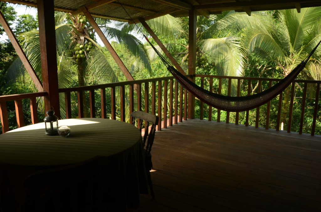 Another balcony, with a hammock and a table