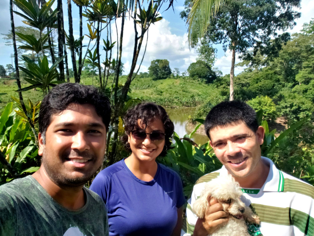 Paradise Catchers, with the host of Hostel Casa Sarapiqui, Mariano, and his dog Bianca.