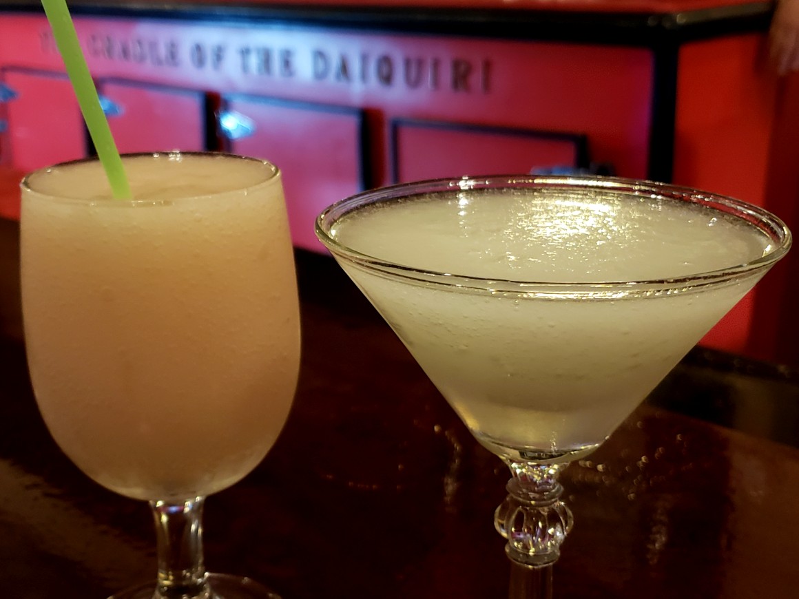 Two glasses of Daiquiris at El Floridita, a popular bar in Havana.