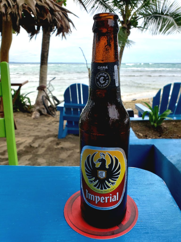 Good old Imperial beer at sea facing Stanford Beach restaurant