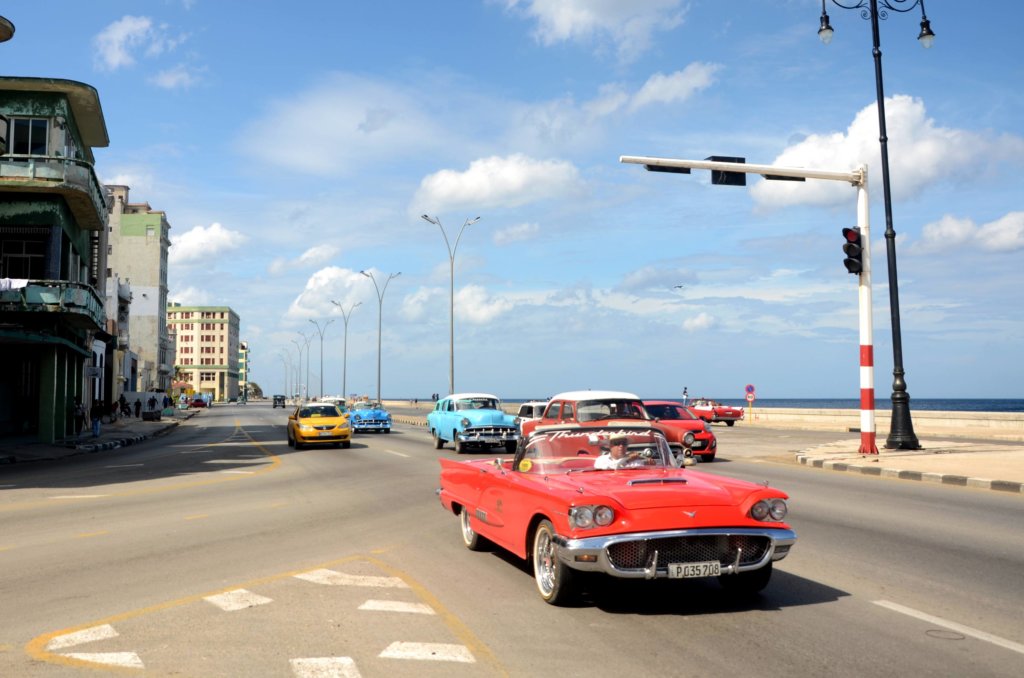 Vintage cars at Malecon