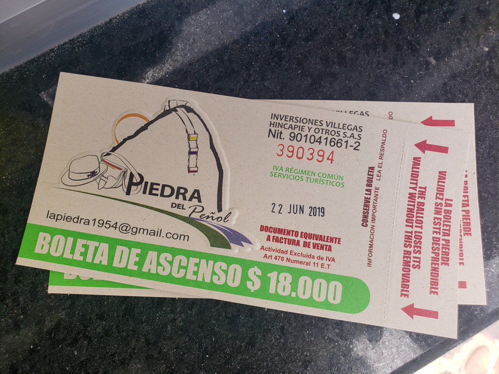 Tickets to El Peñón de Guatape.