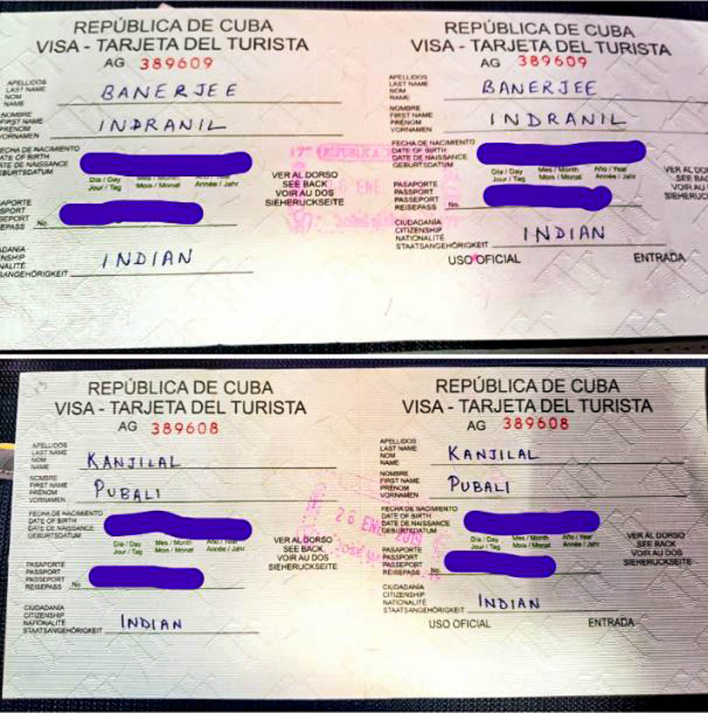 This is how the Cuba Tourist Card looks like. Cuba Tourist Card should suffice as Cuba Visa for Indians or Cuba entry requirement for Indian citizens.