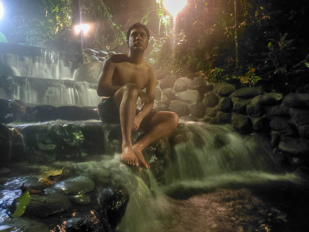 Indranil in the pool of Ecotermales Hot Springs, La Fortuna, Costa Rica