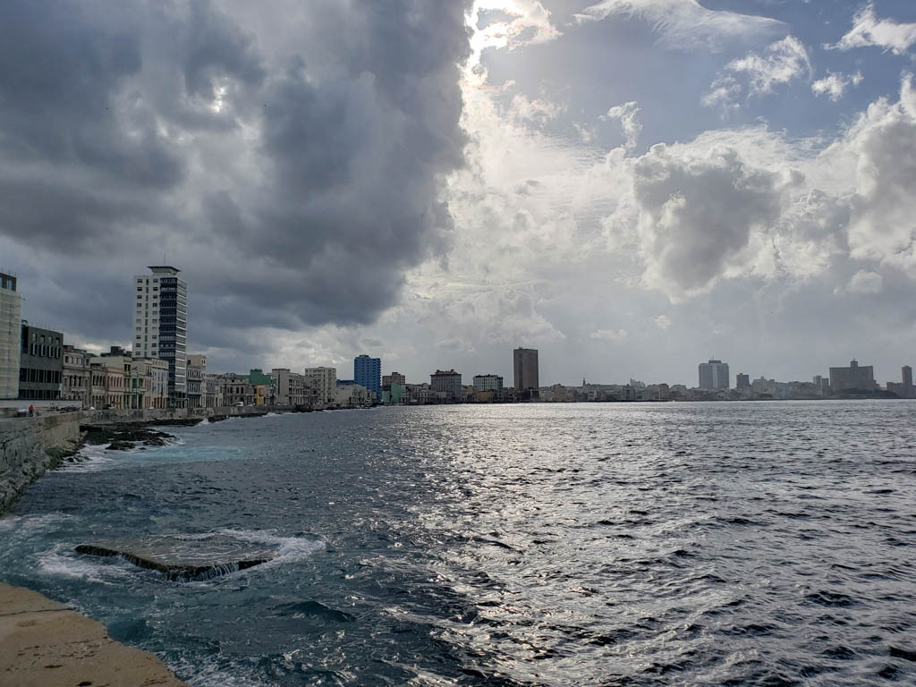 View of Malecon on a rainy-cloudy day