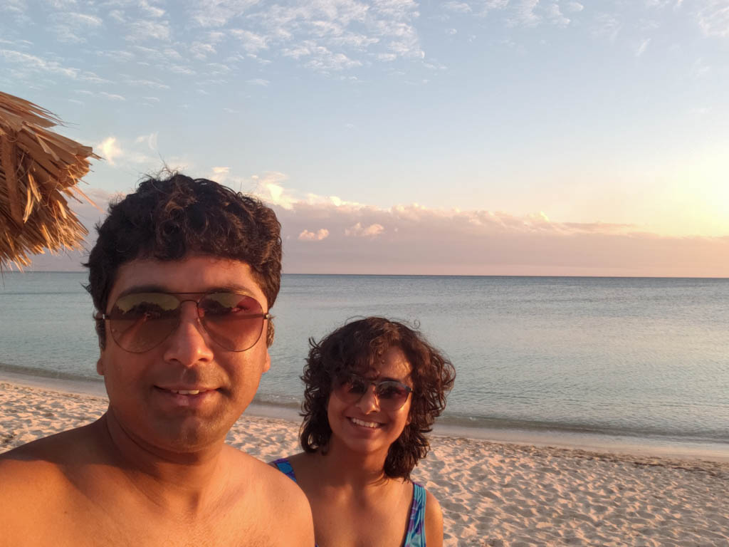 Paradise Catchers, enjoying the setting sun by Playa Ancon near Trinidad, Cuba.