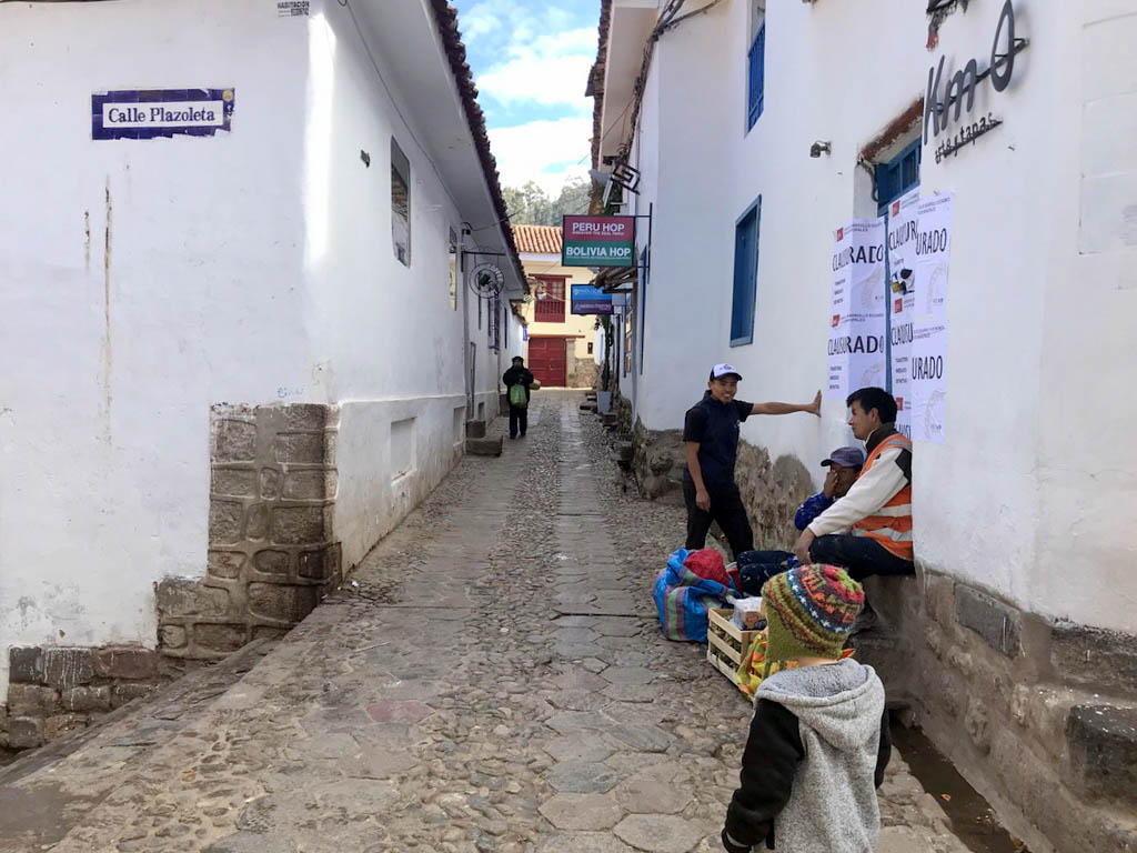 A narrow alley in San Blas neighborhood - one of the best placed to explore in Cusco, Peru.
