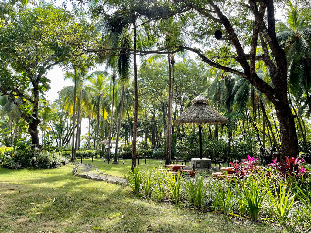 Garden area of Ylang Ylang Beach Resort in Montezuma, Costa Rica.