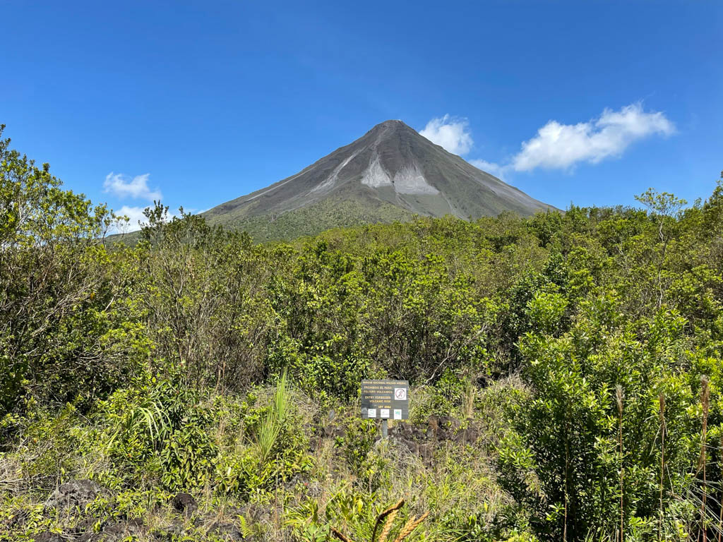 Arenal Volcano view from the Las Coladas trail of National Park.