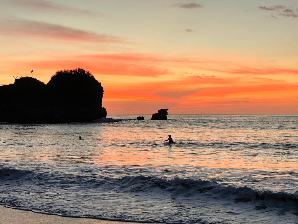 Sunset at Playa Pelada in Costa Rica.