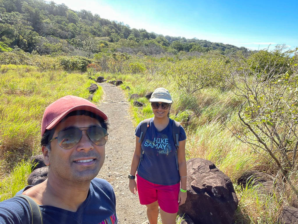 A man and Woman on the trail of the Rincon de la Vieja National Park