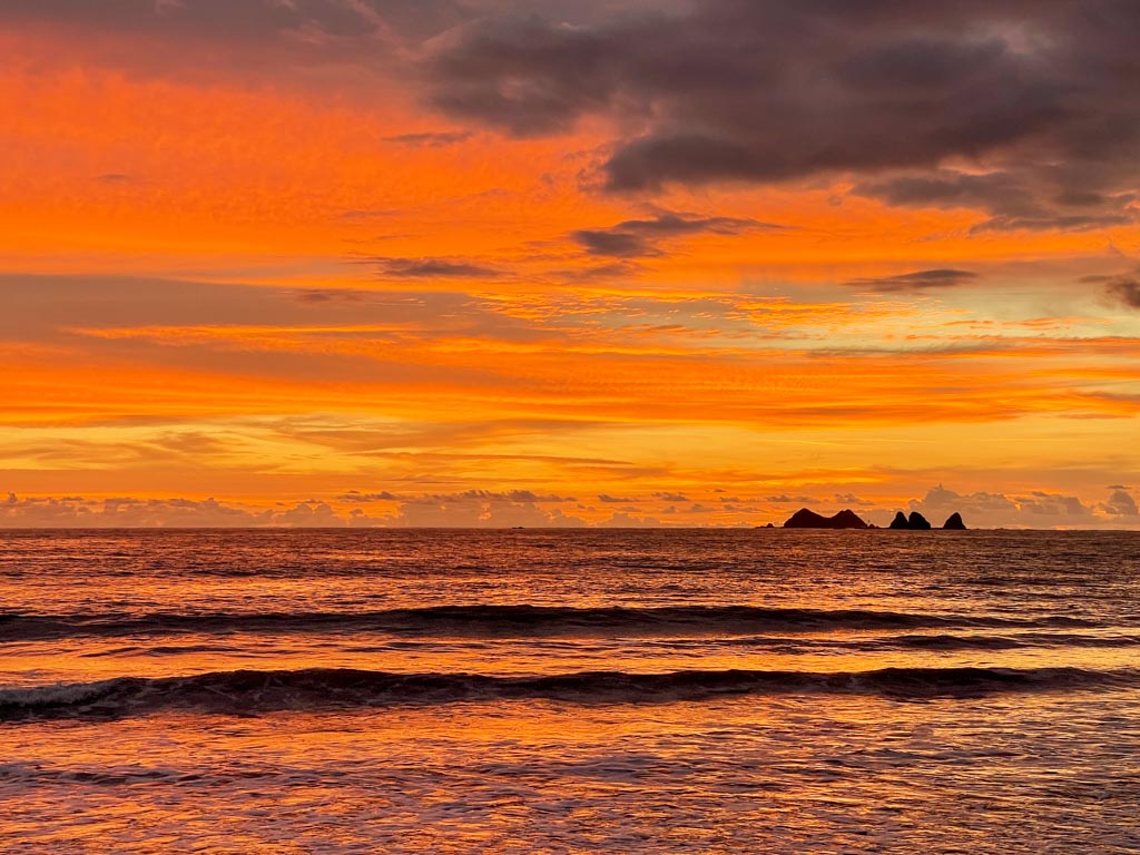 Sunset sky at Playa Piñuelas on the south Pacific coast of Costa Rica.