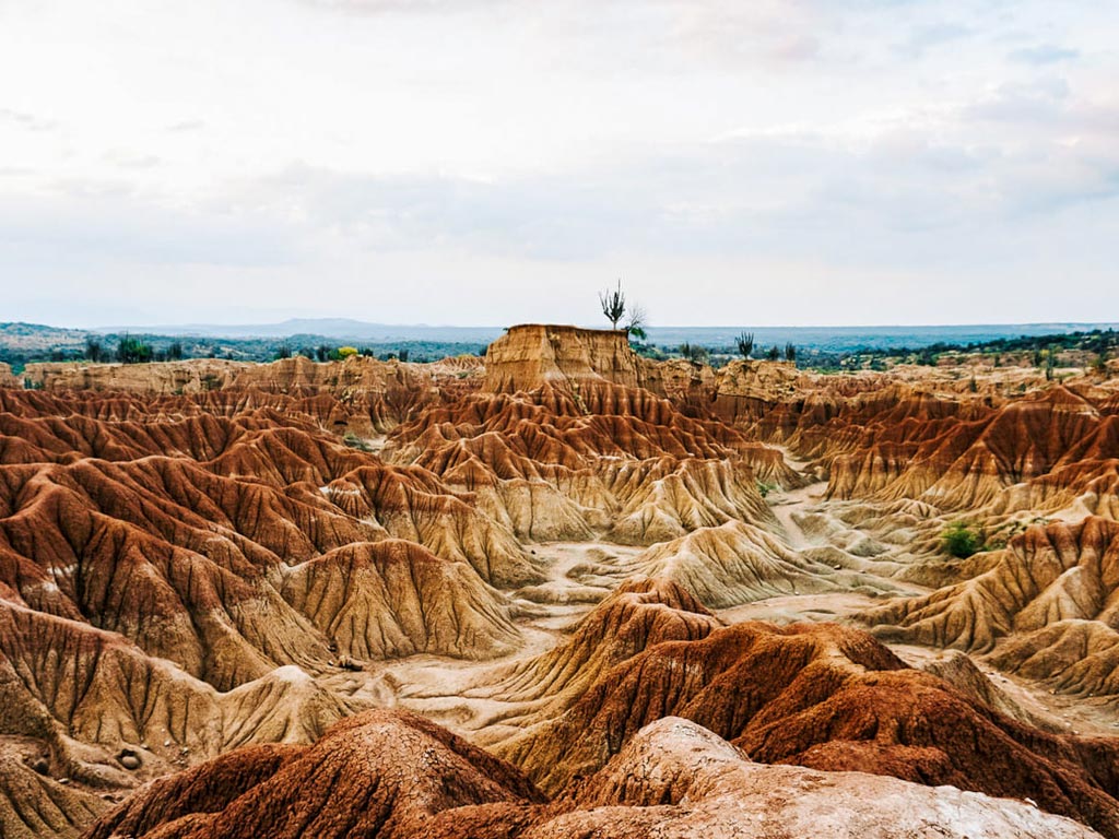 Barren landscape in Tatacoa Desert, one of the best places to visit in Colombia.