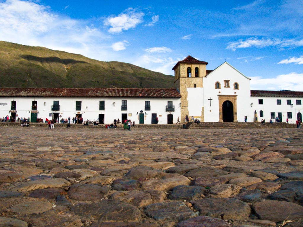Cobblestone streets in Villa de Levya.