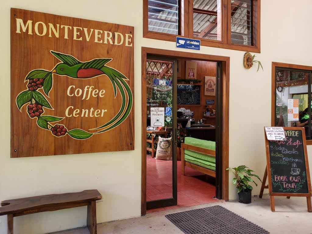 The entrance of Monteverde Coffee Center. Coffee tour is an interesting activity to include in the Costa Rica itinerary for in-depth insights about coffee harvesting and roasting.