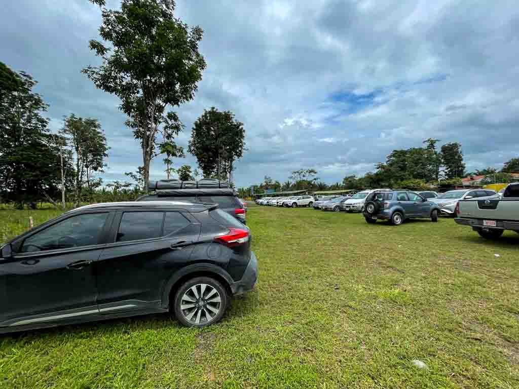 Secure parking lot at La Pavona dock.