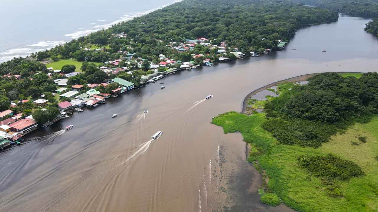 Aerial view of Tortuguero