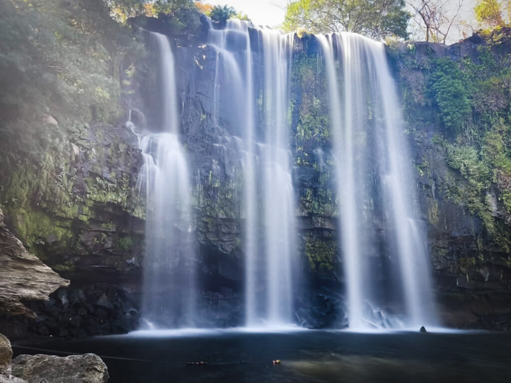 Long exposure shot of Llanos de Cortes waterfall in Guanacaste.