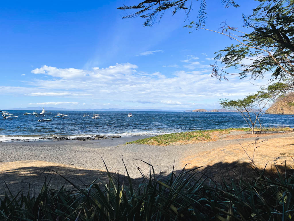Black sand beach Playa Ocotal, only 4 km from Playas del Coco.