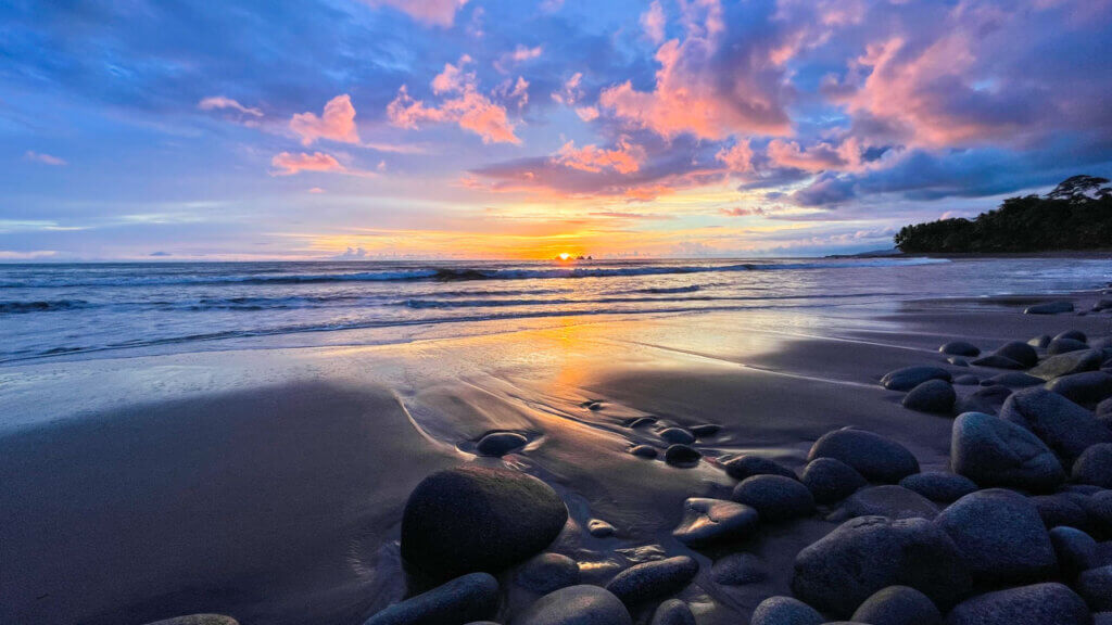 Sunset Colors on a Beach in Costa Rica