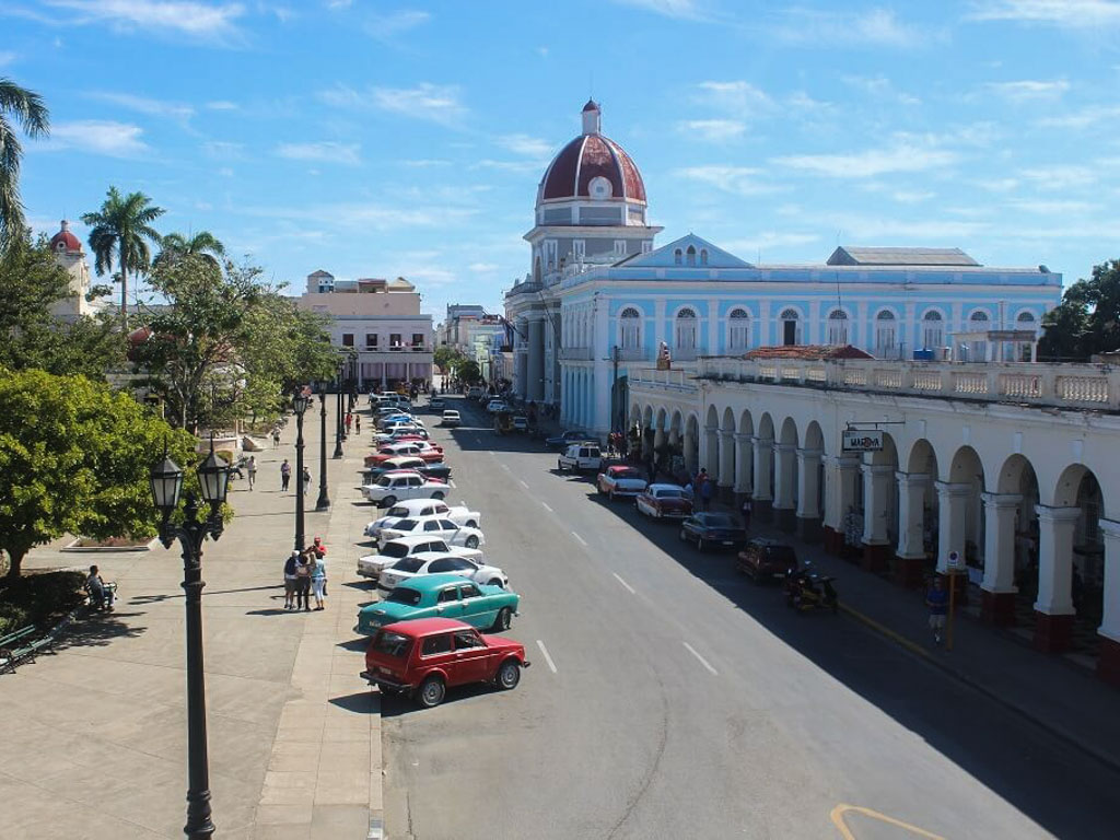 The town center of Cienfuegos in Cuba.