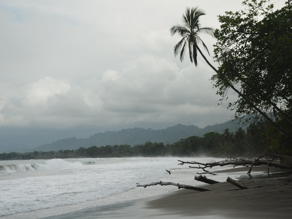 Caribbean Sea on a rainy morning, in Costa Rica.