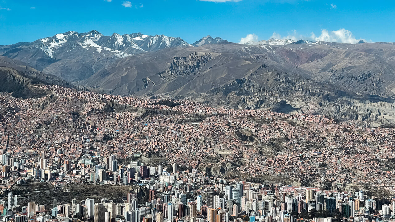 Aerial view of La Paz, Bolivia.