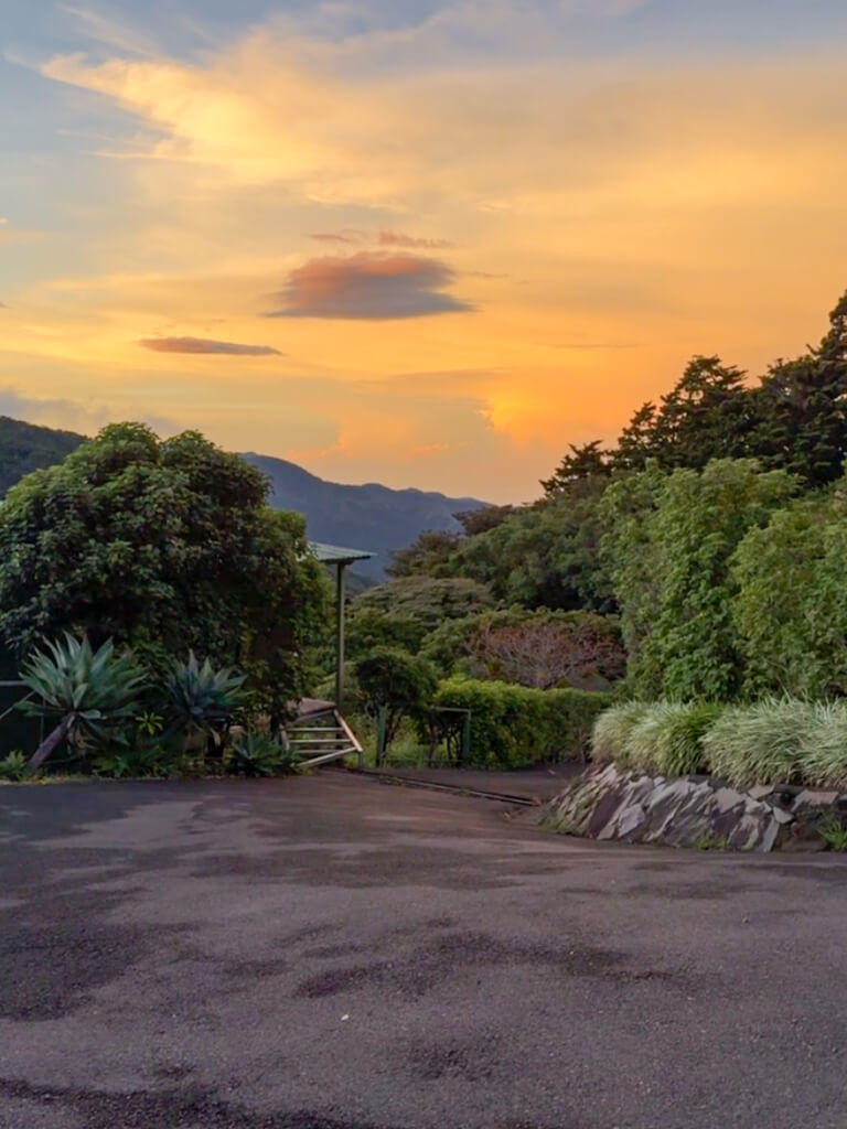 Sunset View from Rainbow Valley Lodge, close to Santa Elena Town in Monteverde.