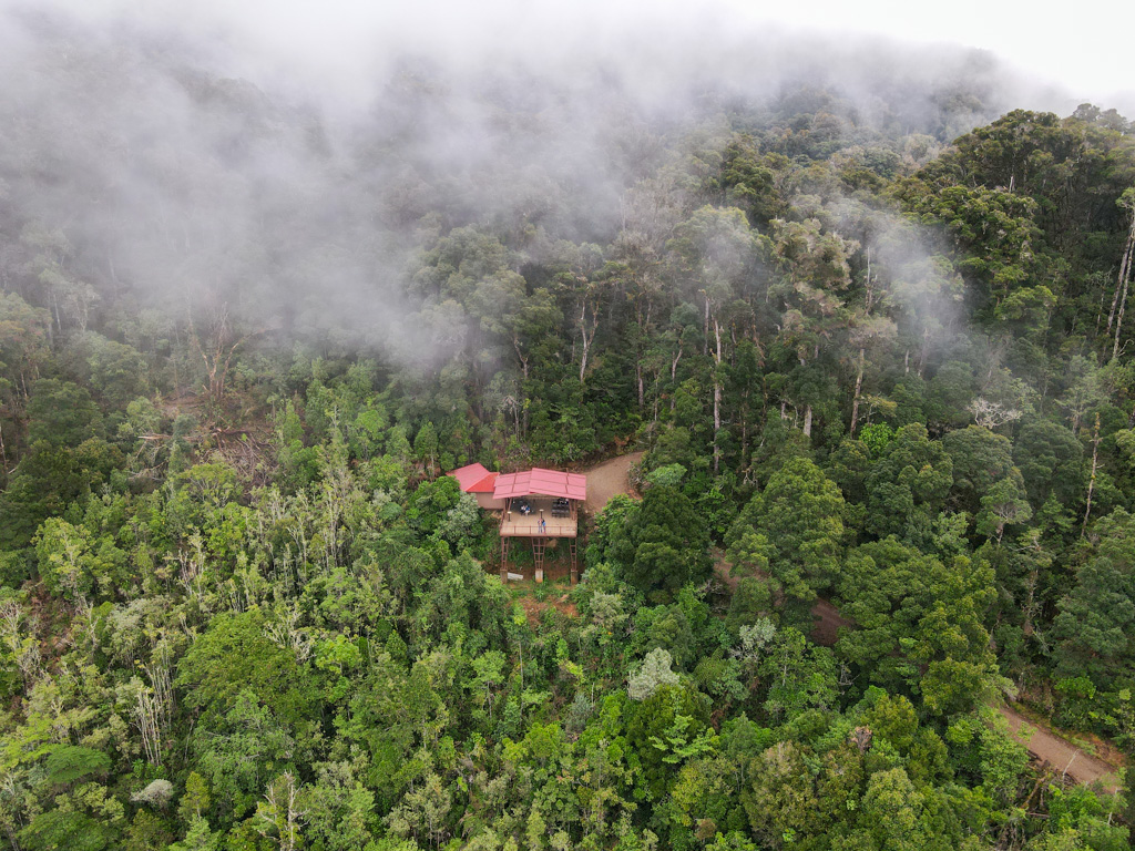 An observation deck in the Savegre Hotel in the middle of cloud forest in San Gerardo de Dota, Costa Rica.