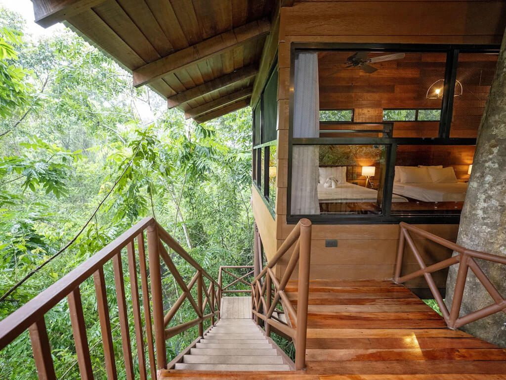 A tree-house at Maquenque Lodge in Boca Tapada, Costa Rica.