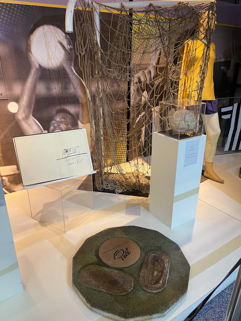 The net that received Pele's 1000th goal in Maracana Stadium.