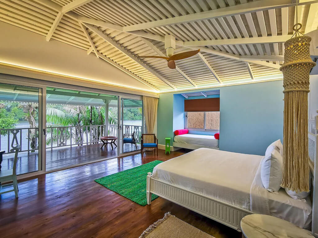 River-view room at Tortuga Lodge and Gardens in Tortuguero, Costa Roca.