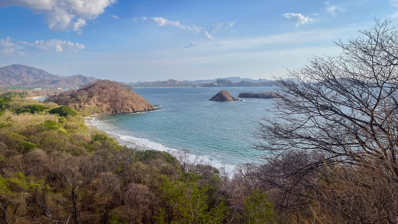 Pacific Ocean views from a hill in Guanacaste in Costa Rica.