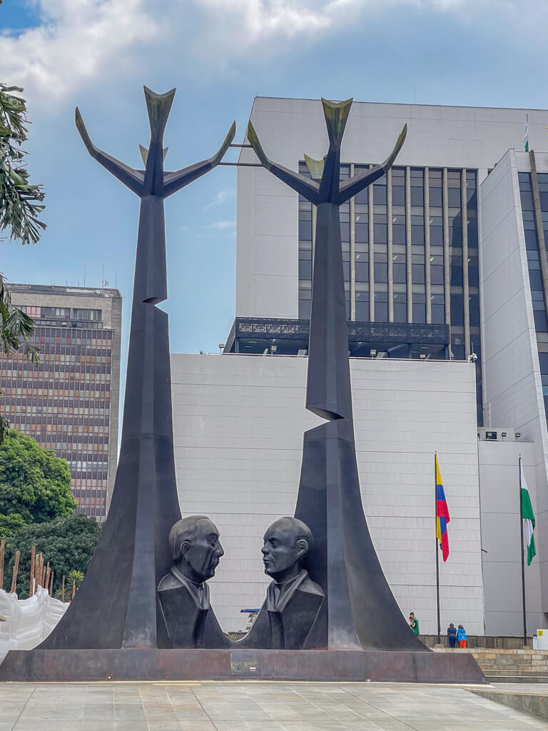 A Statue in Alpujarra outside the Administrative Center in Medellin.