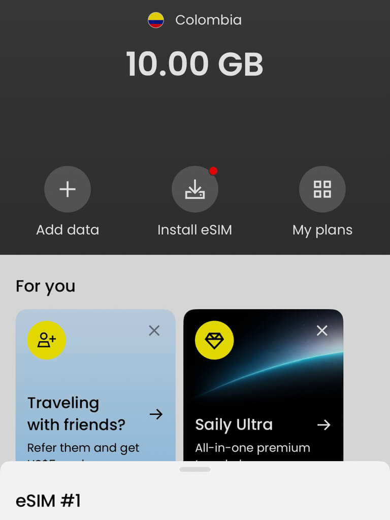 Saily eSIM Review: A screenshot of installing the Saily app.