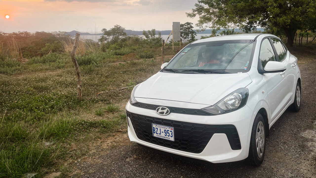 Hyundai Grandi10 rental car from Adobe Rent A Car in Costa Rica.