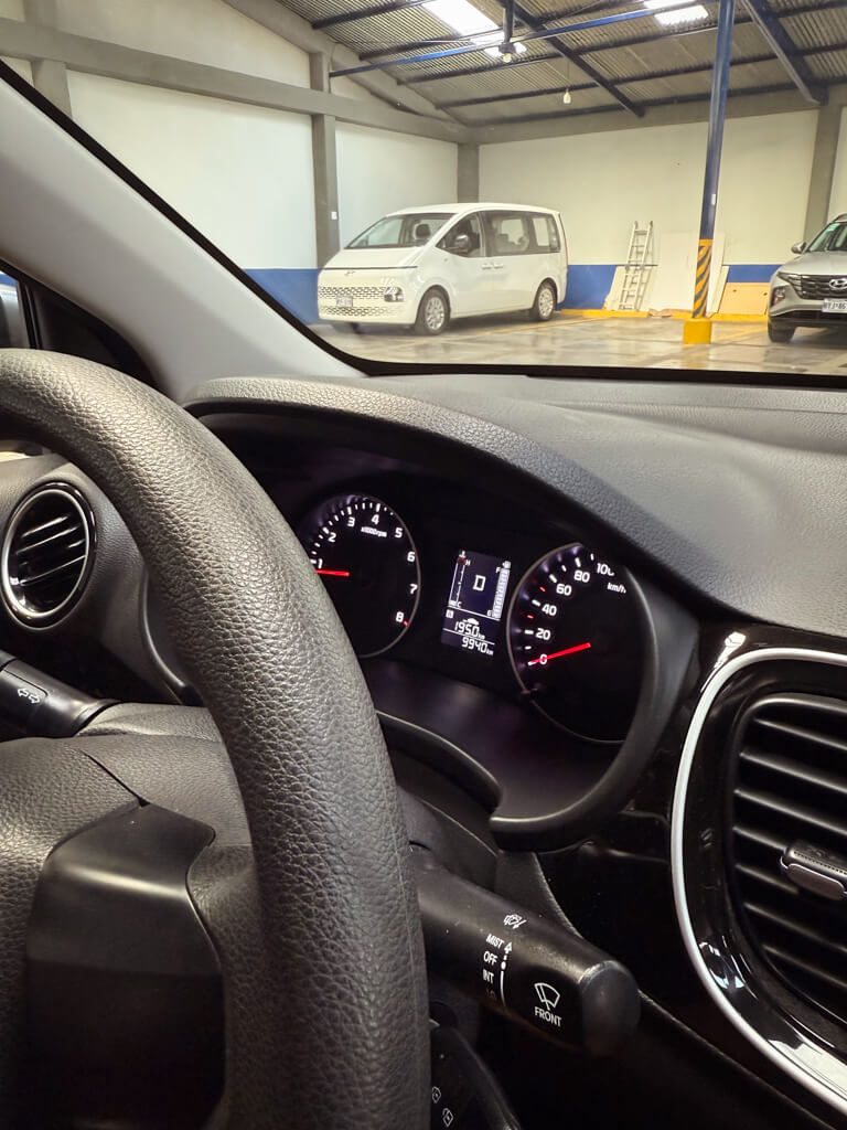 Only 9940 km (6176 miles) recorded at the time of renting this car from Adobe Rent A Car.