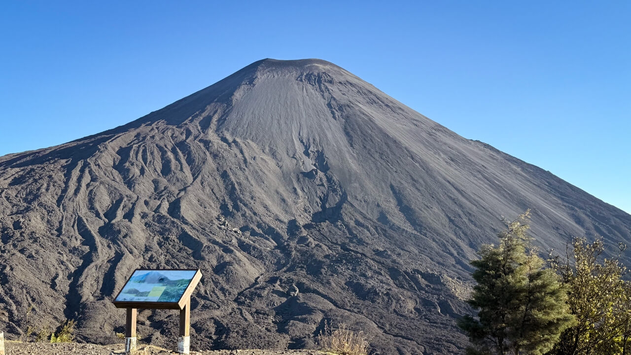 Pacaya Volcano summit views from the highest point of the hiking trail of the Pacaya Volcano Guided Hike on a tour from Antigua.