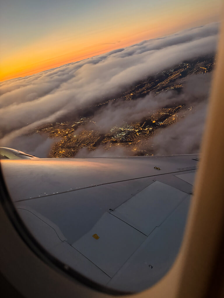 View from plane window after take off from La Aurora International Airport in Guatemala City.