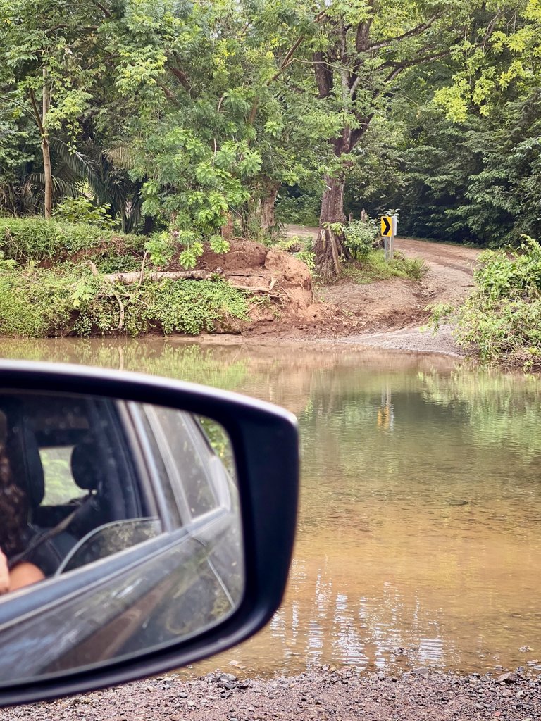 A river crossing as part of a driving route on